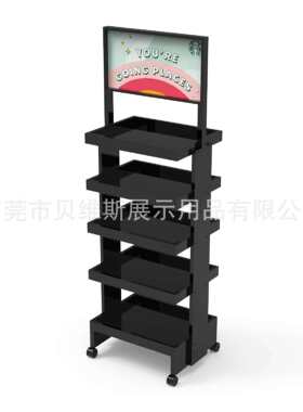 咖啡饮品置物架木制五层展览展示架多层实木广告牌展板源头工厂