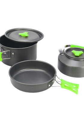 户外野餐hk310套套 野营人 茶壶-便携式锅3组合具锅锅2
