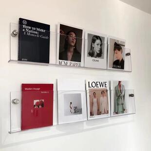 BJ003创意墙壁上置架绘本架亚克力杂志架挂墙书展示架物挂式架书