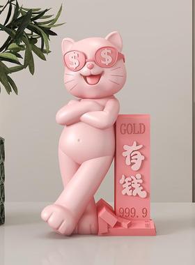 2025新款电视柜摆件高级感小众创意猫客厅装饰开业礼物生意兴隆店