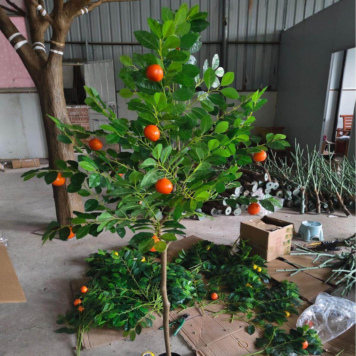 仿真橘子树盆栽造景小树百搭绿植假树人造小盆栽小树厂家直销