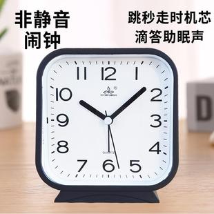 闹钟老人专用非静音跳秒时钟表走时有滴答声失眠者福音床头睡觉听