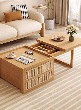 日式折叠茶几小TPP户型现代简实茶几家多约功能茶木桌组合用客厅