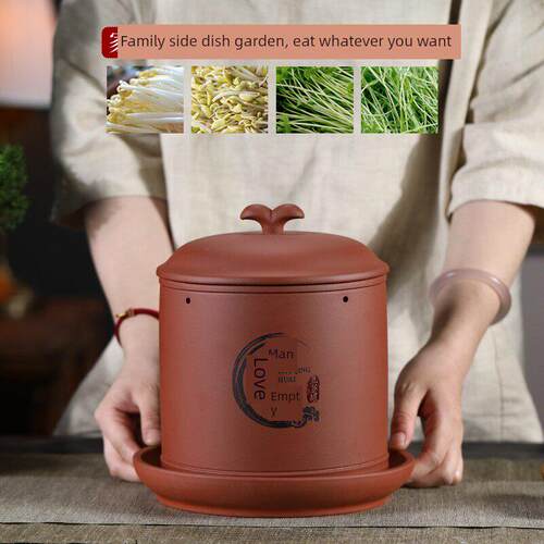 天然紫砂豆芽罐四季可发家用健康大容量豆芽机可发多种豆芽菜苗