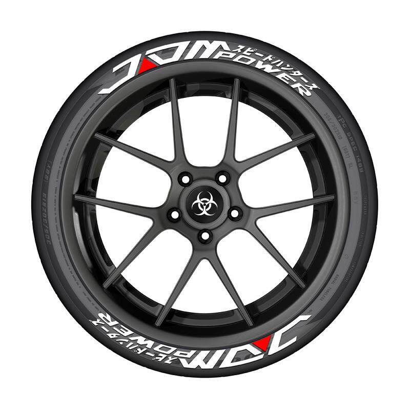 JDM跨境汽车用品橡胶摩托车贴字母3D轮胎贴立体装饰汽车轮胎贴纸