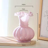 现代摆件ins高级感值颜风芬玻璃高风顿奶油中古花瓶琉璃北欧简约