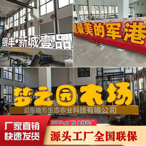 景观字双面立体户外不锈钢斜坡字铁皮烤漆3d落地广告牌发光字定做