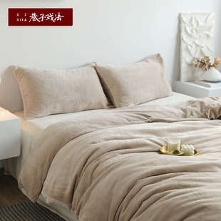 巷子戏法牛奶绒四件套冬床上用品珊瑚绒法兰绒床单被套三件套加绒