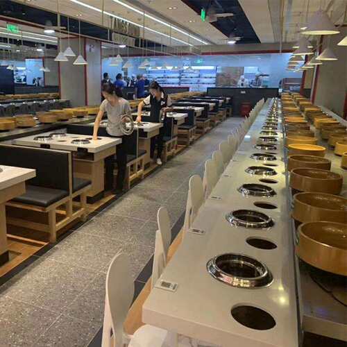 汕头旋转火锅设备自助火锅传送带厂家供应旋转小火锅设备整套