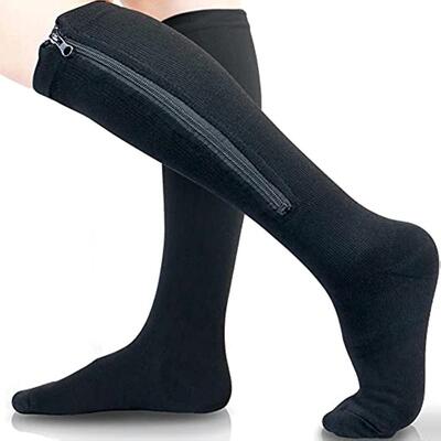 Brothock Medical Zipper Compression Socks Women Men High Ela