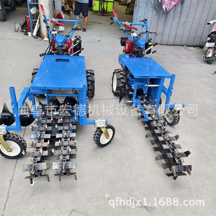 小型链条式管道开沟机柴油电启动开槽机192管道埋线埋管机