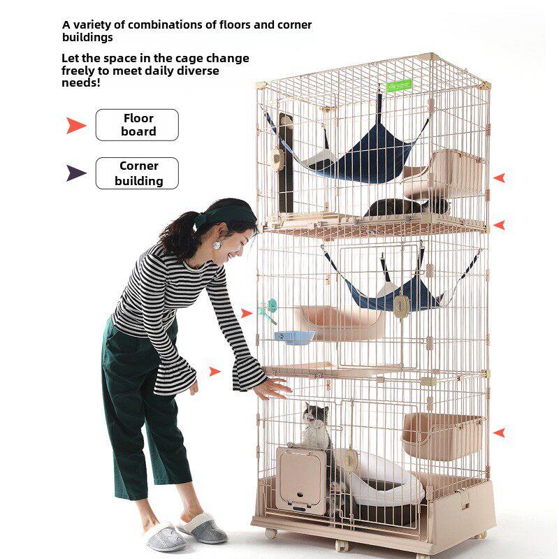 大卖双层猫笼屋猫饲养笼家室内三层猫笼大跳板空间大豪华猫窝