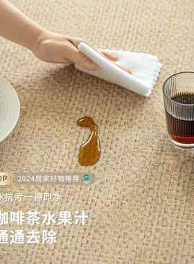 地古洗毯客厅奶油风防水免打理2024新款复古发茶dldm0907几免可擦