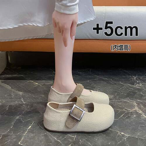 厚底勃肯玛丽珍鞋女2026新款秋季内增高浅口单鞋0831r