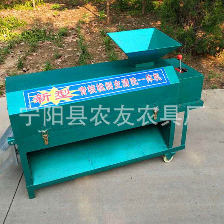 青桃核剥皮清洗一体毛机小型青核电动去桃皮机鲜LLZ全刷核桃剥壳