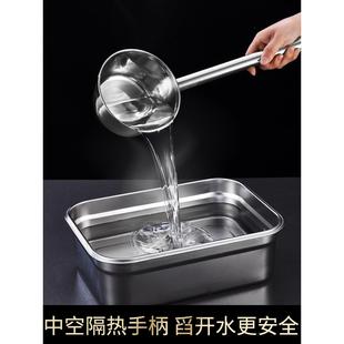 不锈钢水瓢长把铁水瓢长柄浇菜子带柄盛水勺子水舀子长柄铁舀水飘