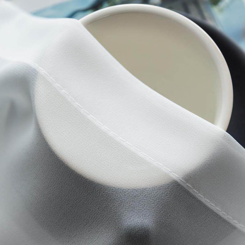 白纱窗帘纱帘柔美半遮光阳台薄纱飘窗透明雪纺透光白色沙窗纱布料