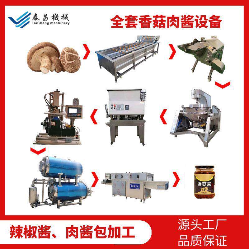 香菇酱生产流水线全套猪肉酱加工设备麻辣笋丁酱蜢虾酱成套机器