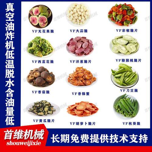 混合果蔬脆真空油炸机 VF技术莲藕脆低温油炸机 香菇脆油炸机