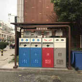 城市两分类不锈钢垃圾箱Ai智能滚动广告多分类垃圾分类箱厂家加工