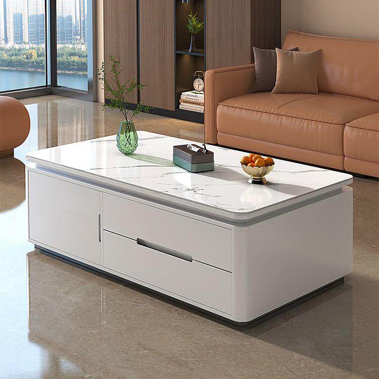 实木茶几电视柜组合2026新款轻奢高级感小户型客厅家用岩板茶几桌