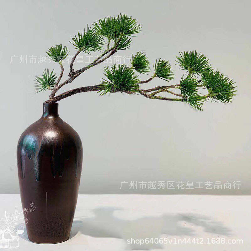 仿真松树 假松针仿真美人松罗汉松迎客松树枝崖柏树中式绿植松枝图片
