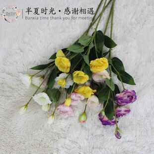 新款直销仿真洋桔梗绢花婚庆花材居家装饰酒店摆设餐厅假花会场布