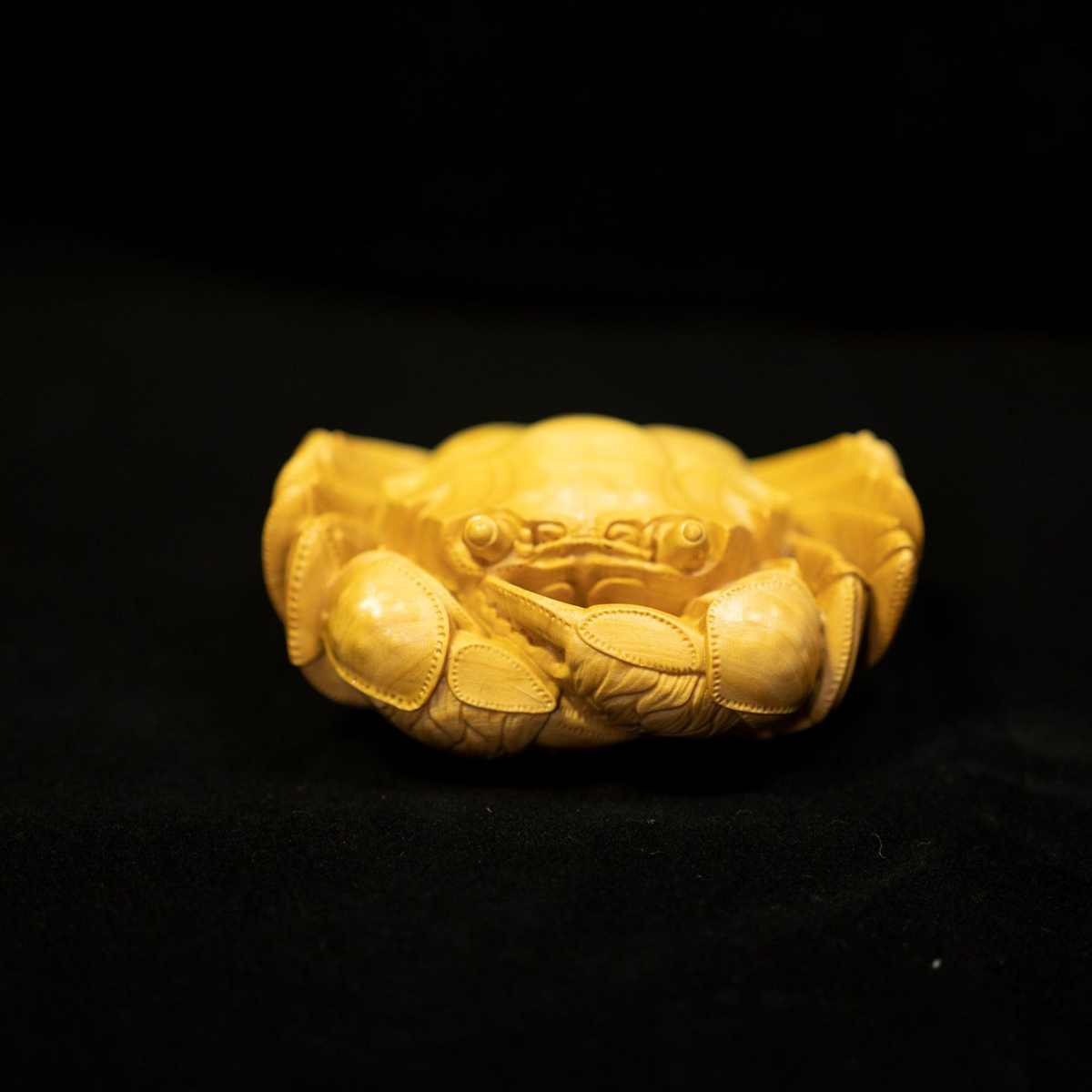 螃蟹八方来财母小叶黄杨木雕木雕摆件木雕动物茶宠文玩手把件