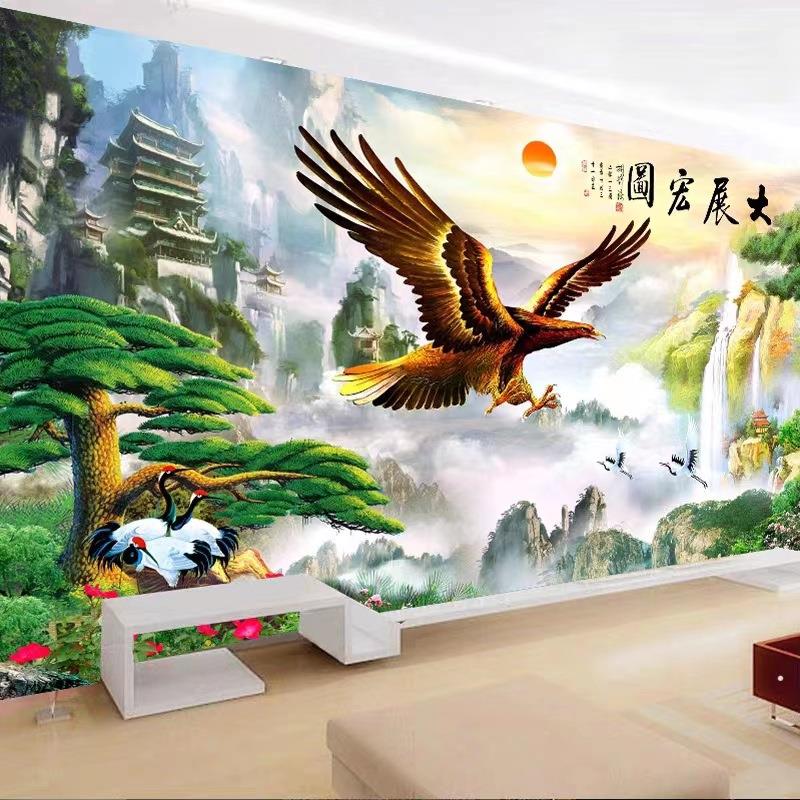 新款十字绣雄鹰大展宏图静物画钻石画魔方满钻客厅钻石画大幅挂画