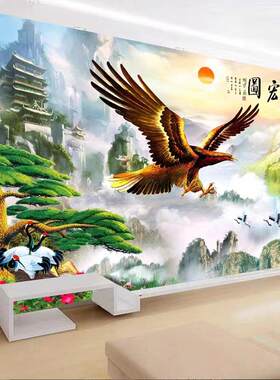 新款十字绣雄鹰大展宏图静物画钻石画魔方满钻客厅钻石画大幅挂画