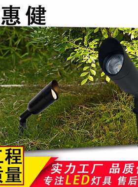10W15WLED投射灯草坪地插灯圆形投光灯户外别墅花园插地灯草坪灯