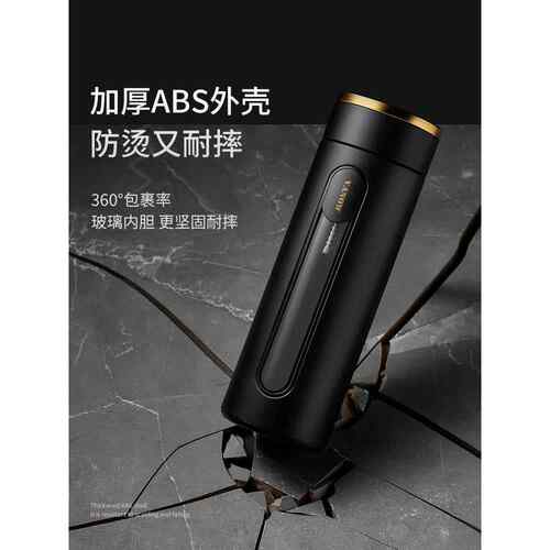 Vanow高档玻璃杯茶水分离泡茶男便携隔热双层车载个人专用水杯子