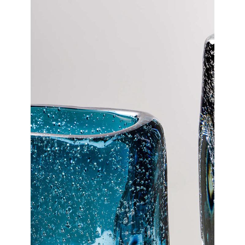 花瓶奢客厅茶几纯手工插花轻摆件琉璃现代北欧创意蓝色装饰品家居