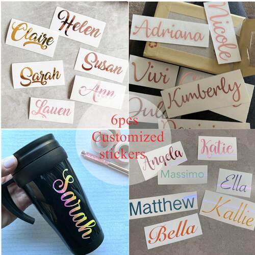 6pcs/set 4inch(10cm) Personalized Name Viny Decals Stickers