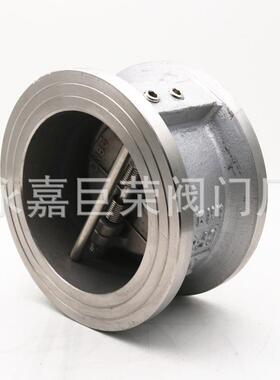 304316不锈钢蝶型对夹止回阀H76W-16P双瓣式单向阀蝶形逆止阀