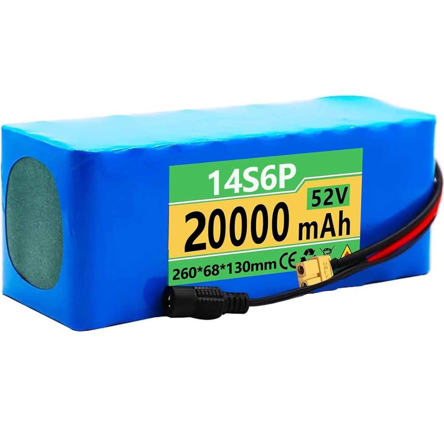 新型52v 20ah锂离子电池14S6P重型BMS 52V 1500W电动滚筒自行车