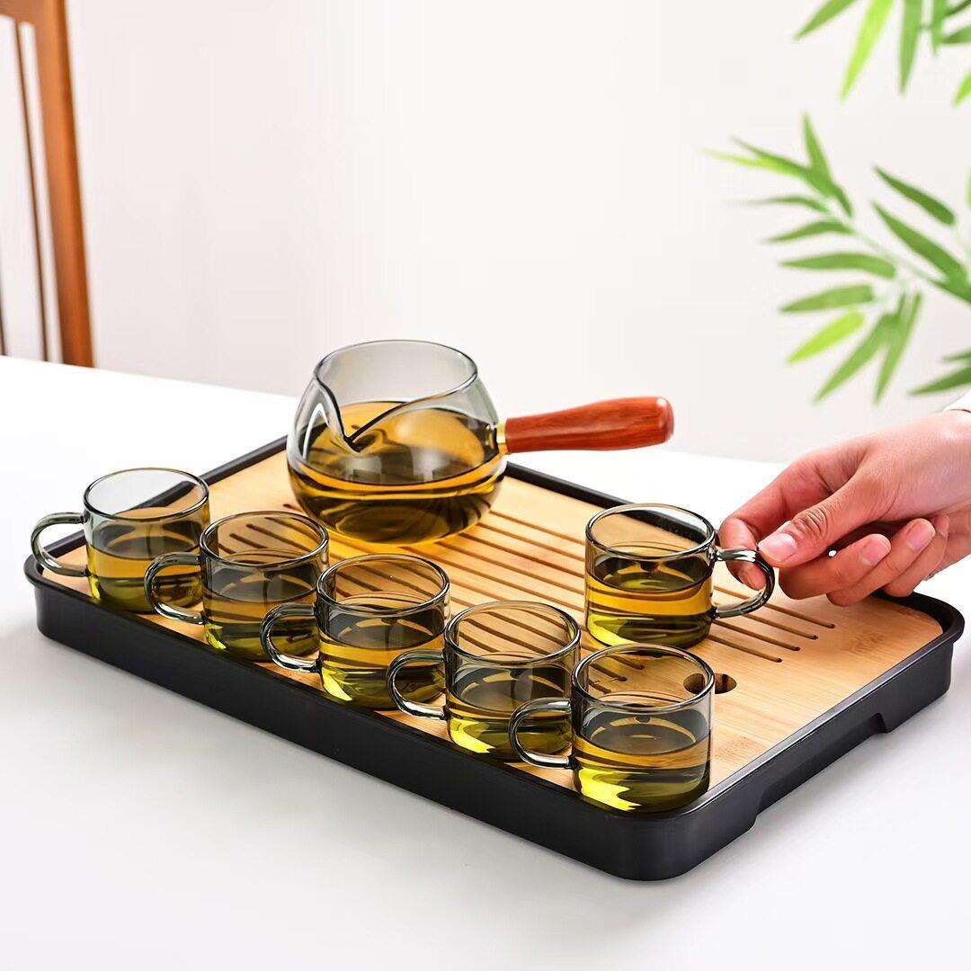 茶具套装家用档小型玻璃收纳旅行干泡茶盘煮茶壶茶