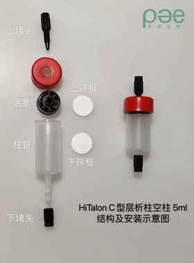 D081-1ml 5ml C型中压层析柱空柱, 接口同HiTrap,直连AKTA,等HPLC