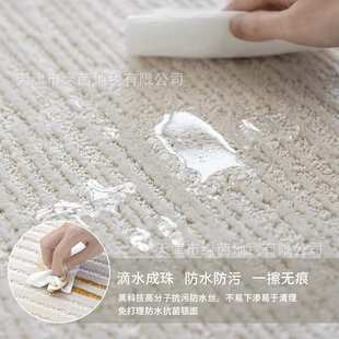 极简素色奶油风沙发毯轻奢高级房间卧室 防水防污地毯客厅2024新款