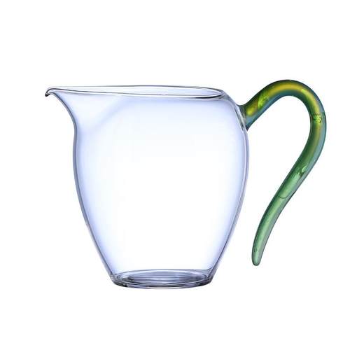 收藏手作厂家高硼硅玻璃彩把鹰嘴茶器公道杯草堂公杯怡然茶海