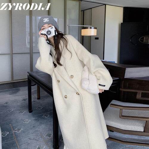 ZYRODIA 双面羊绒大衣女秋冬新款轻奢高级韩系温柔中长款羊绒外套