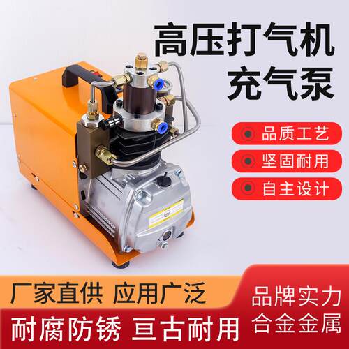 电动高压打气机30mpa 高压充气泵4500psi 220V/110V单缸水冷循环