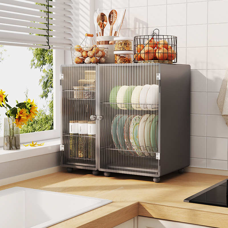 家用密封柜式带门厨房碗碟置物架收纳沥水篮碗盘沥水架碗架沥碗架