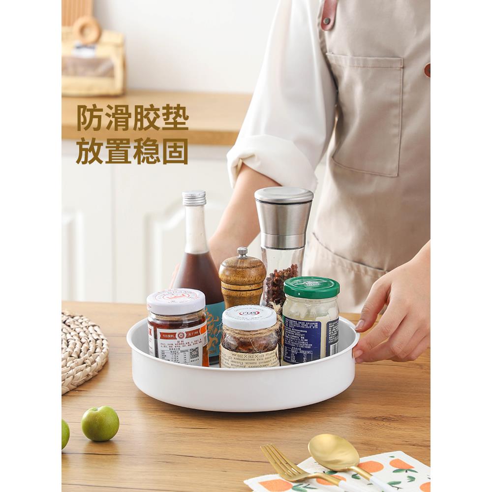 旋转厨房调料置物架台面调味料瓶多功能桌面油盐酱醋收纳盒子转盘