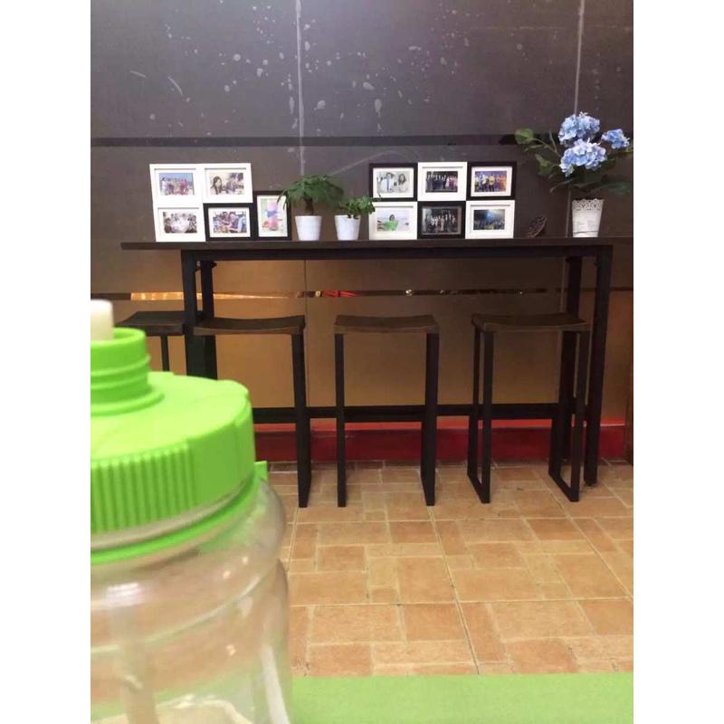 美式复古高脚吧椅酒吧椅 高脚凳吧凳 铁艺实木简约复古前台高椅子