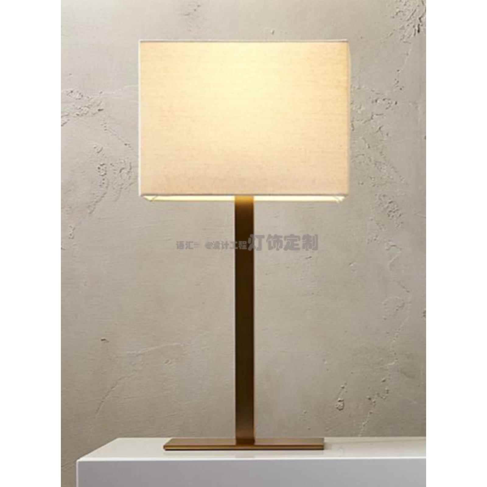 工厂直销现代中式简约时尚样板间客厅卧室床头布艺方形灯罩台灯酒