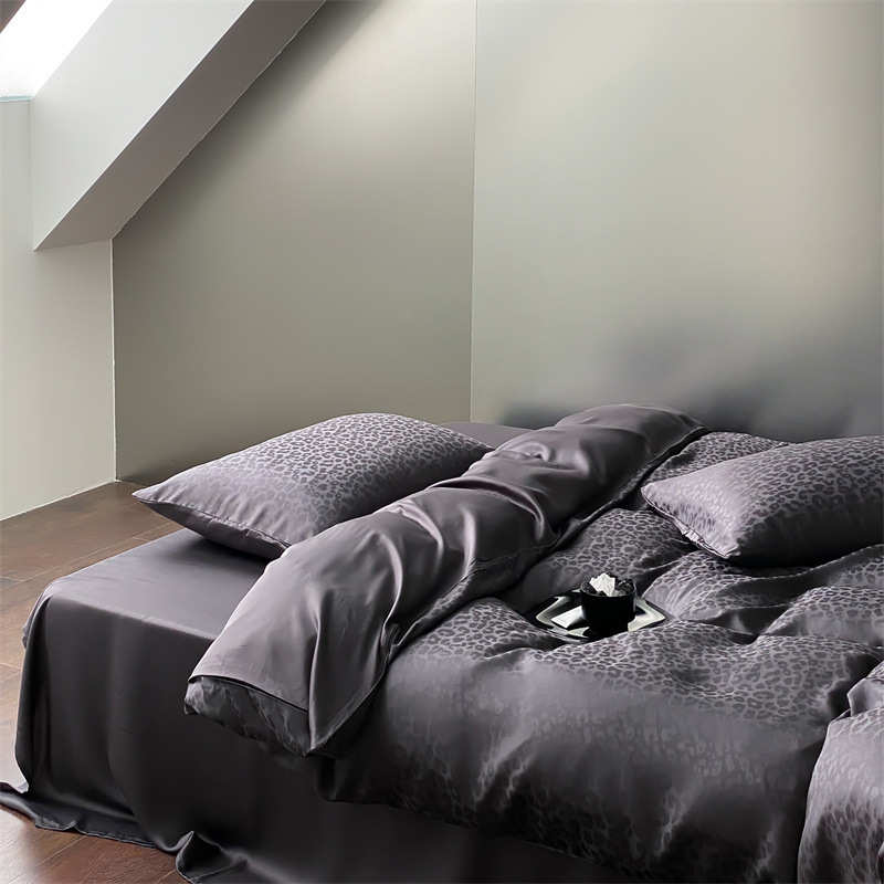 简约丝支提花轻滑美式件套几何北欧凉四丝天60素色床上用品奢感