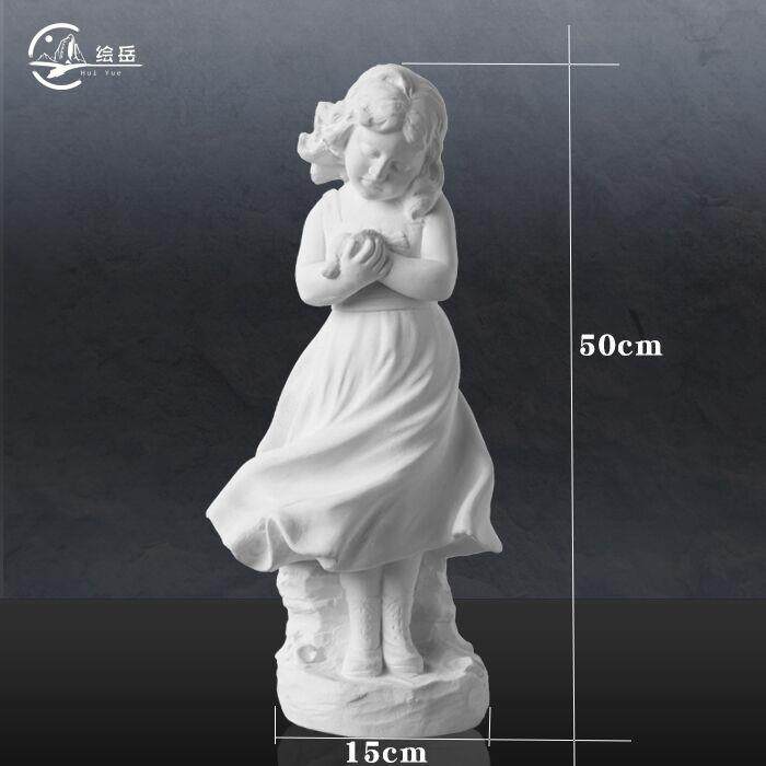 捧鸽子的小女孩姑娘石膏像美术教具石膏头像雕塑石膏摆件艺术展示