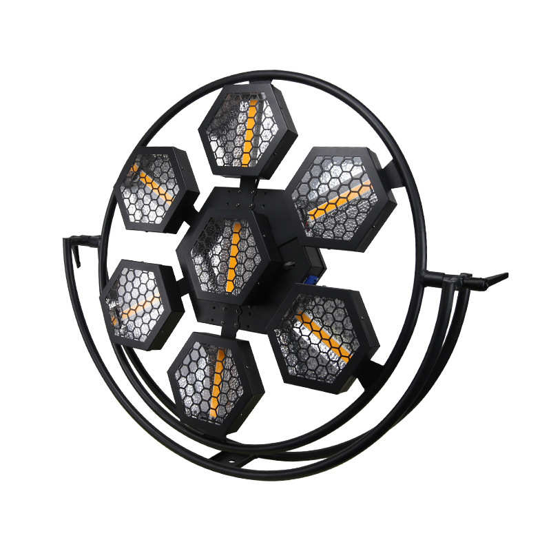 辉越七颗六角复古灯舞台直播间酒吧矩阵背景跑马频闪LED染色灯