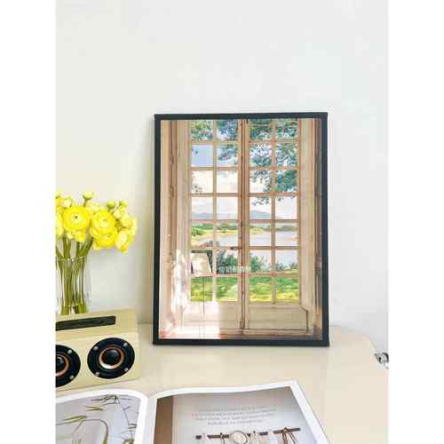 法式窗户风景装饰画 治愈系框画小清新客厅卧室挂画ins风桌面摆件